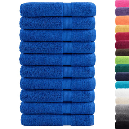 Handdoeken 10 st 600 g/m² 100x200 cm 100% katoen blauw