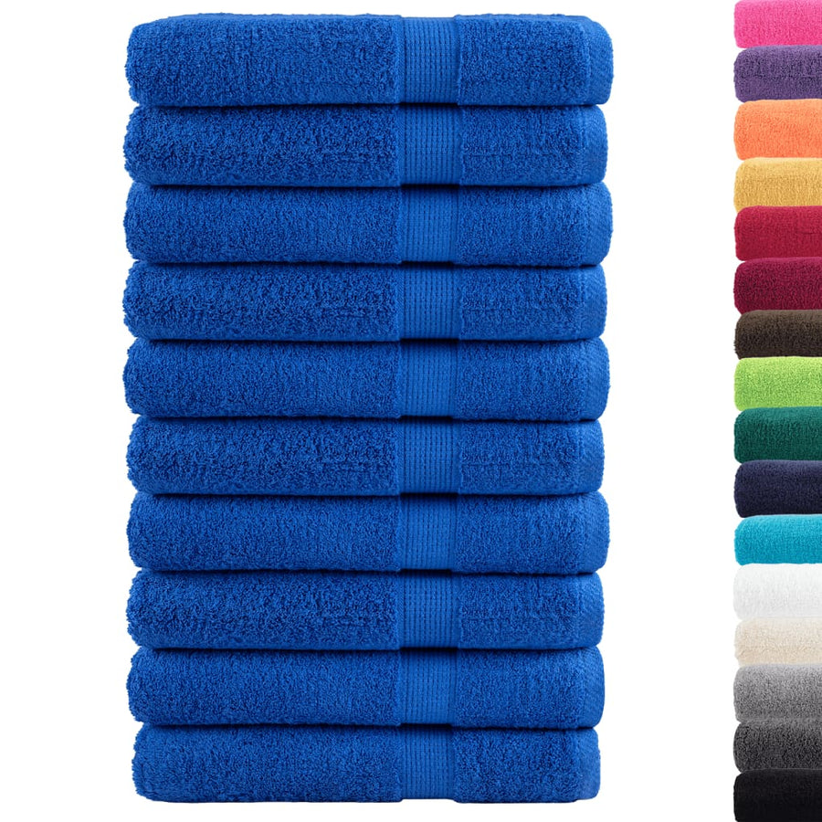 Handdoeken 10 st 600 g/m² 100x200 cm 100% katoen blauw