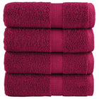 Washandjes bordeauxrood 4 stuks 30x30 cm 600 g/m²