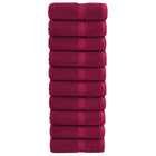 Washandjes bordeaux 30x30 cm 10 stuks 600 g/m²