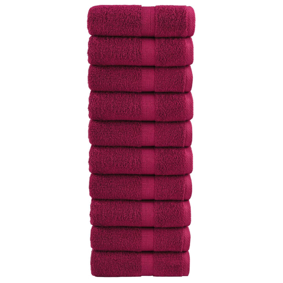 Premium washandjes SOLUND 10 stuks bordeaux 30x30 cm 600 g/m²