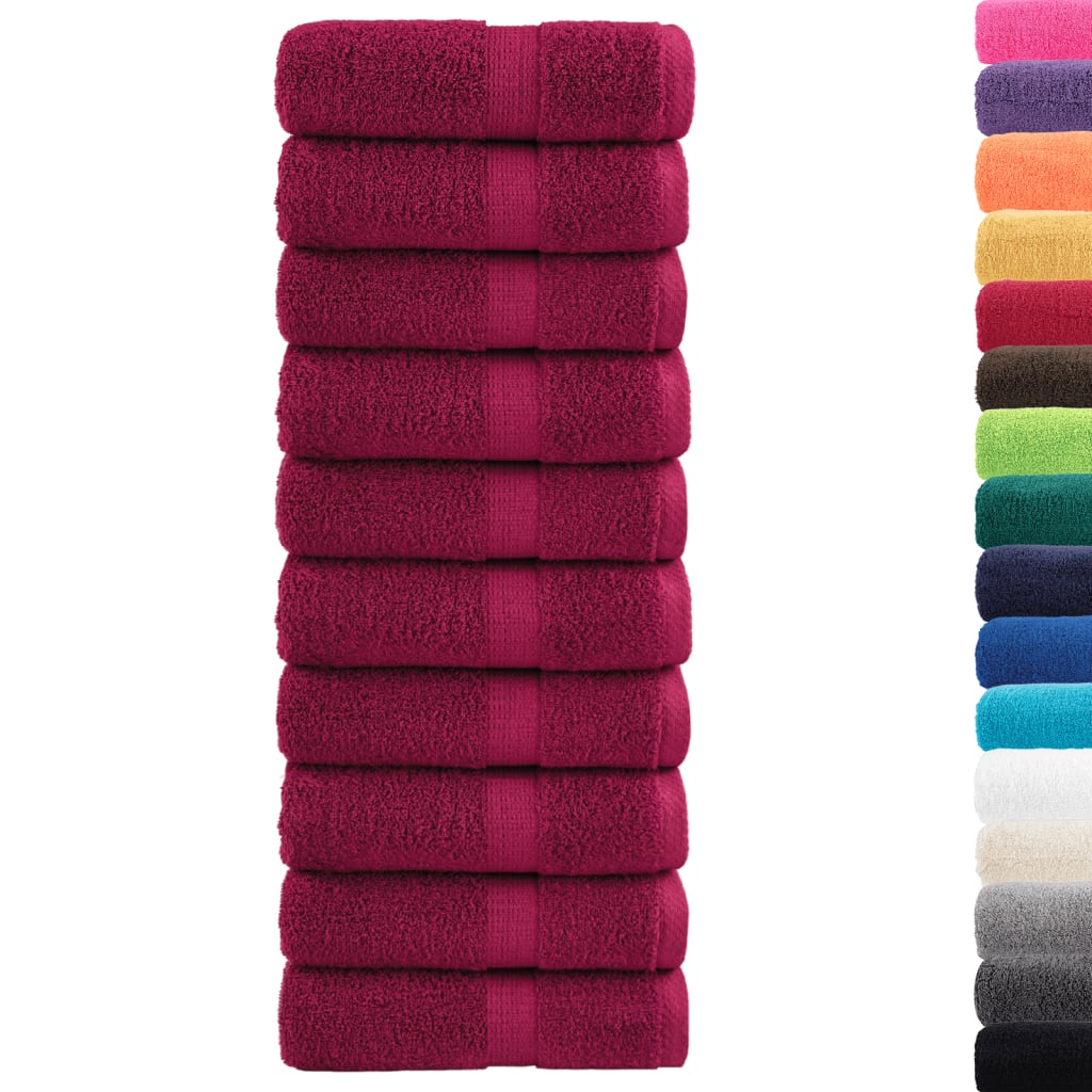 Premium washandjes SOLUND 10 stuks bordeaux 30x30 cm 600 g/m²