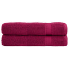Saunadoeken 2 st 80x200 cm bordeauxrood