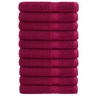 Saunahanddoeken 10 st 80x200 cm bordeaux katoen