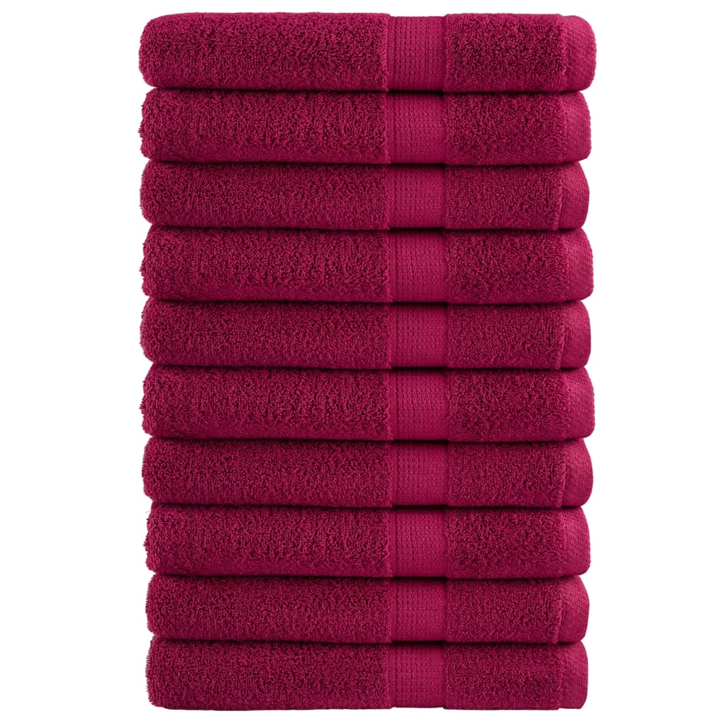 Saunahanddoeken 10 st 600 g/m² 80x200 cm 100% katoen bordeaux