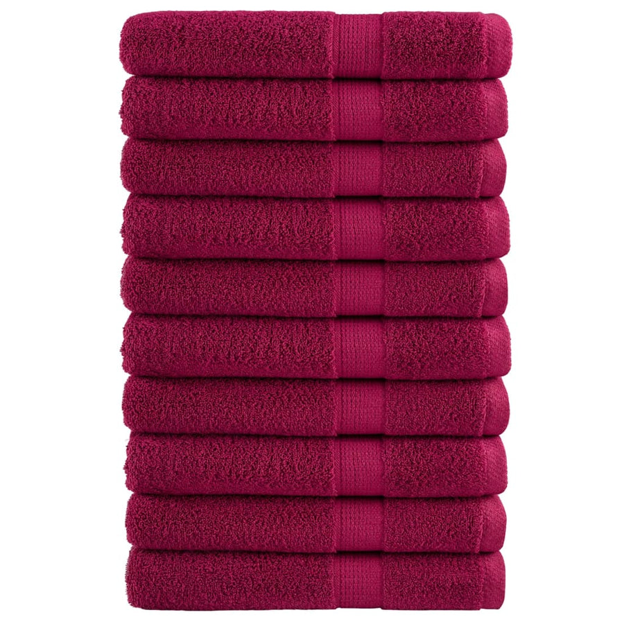 Saunahanddoeken 10 st 600 g/m² 80x200 cm 100% katoen bordeaux