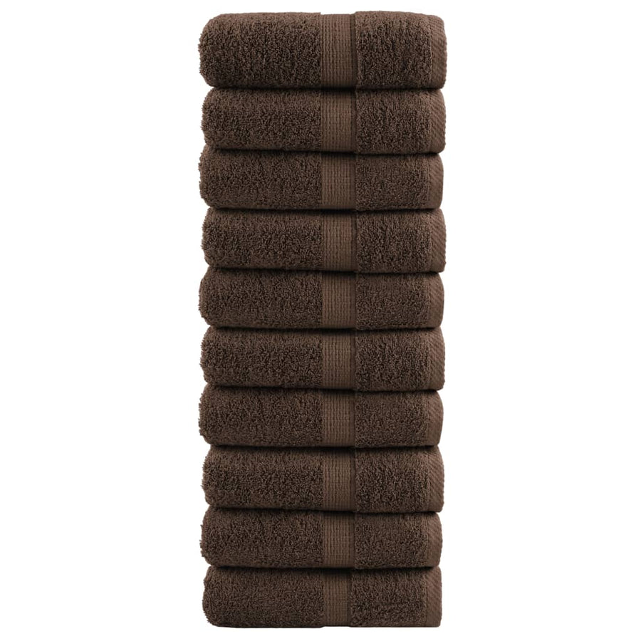 Premium washandjes SOLUND 10 stuks bruin 30x30 cm 600 g/m²