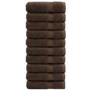 Handdoeken SOLUND 10 st 50x100 cm bruin