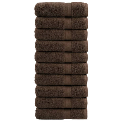 Badhanddoeken 10 st 600 g/m² 100x150 cm 100% katoen bruin