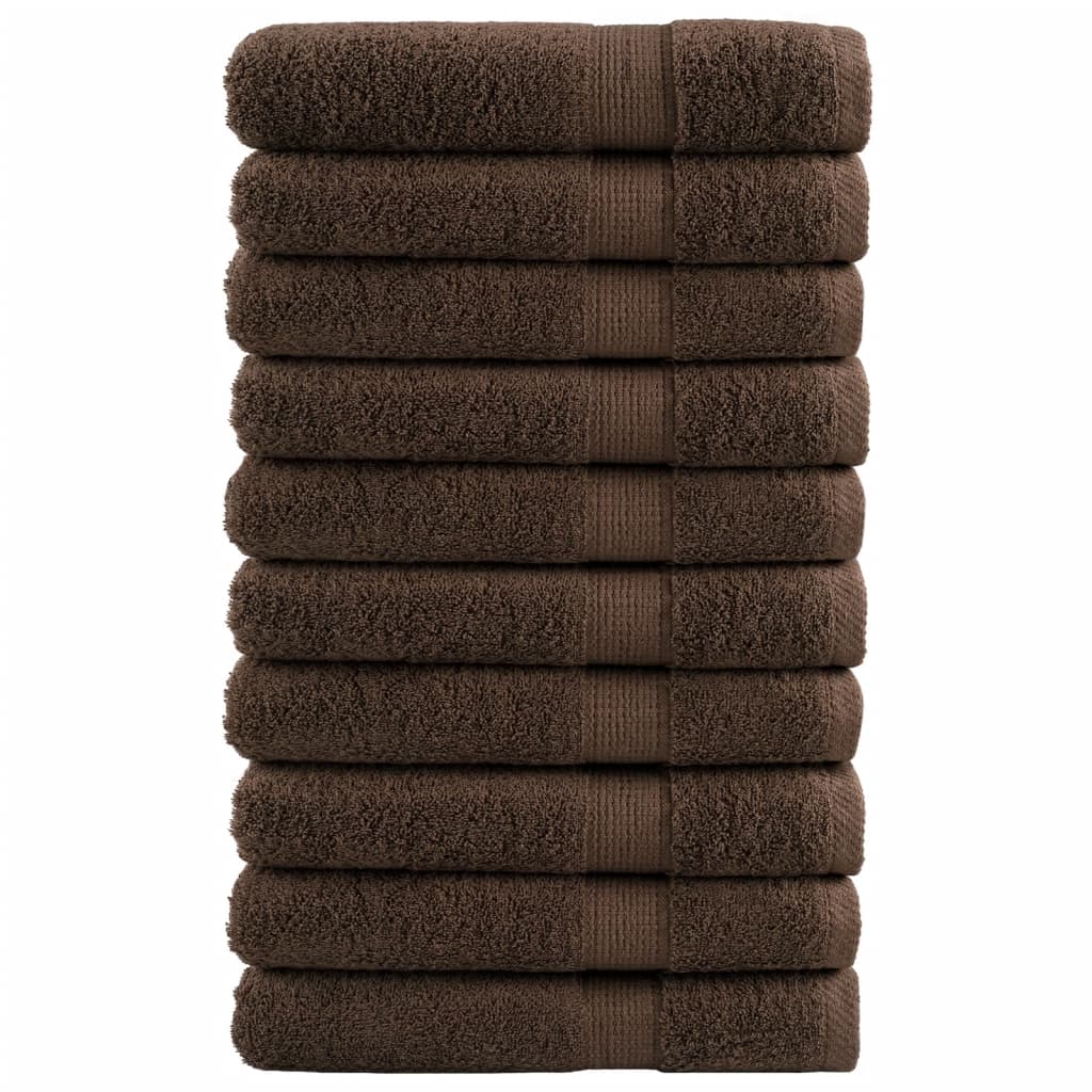 Saunadoeken 10 st 600 g/m² 80x200 cm 100% katoen bruin