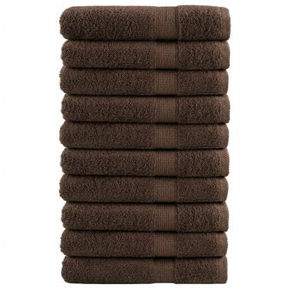 Saunadoeken 10 st 600 g/m² 80x200 cm 100% katoen bruin