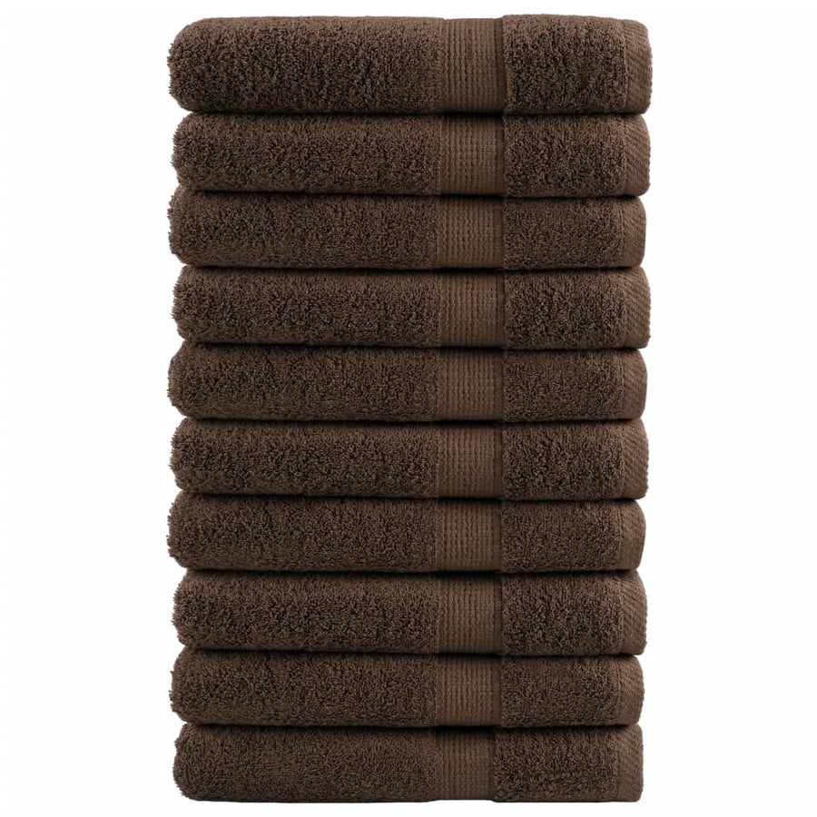 Saunadoeken 10 st 600 g/m² 80x200 cm 100% katoen bruin