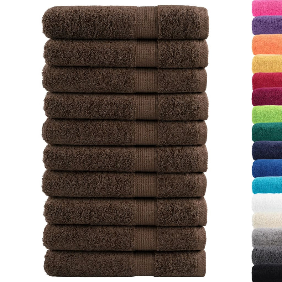 Saunadoeken 10 st 600 g/m² 80x200 cm 100% katoen bruin