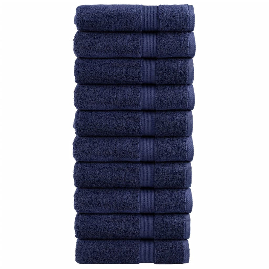 Handdoeken 10 st 600 g/m² 50x100 cm 100% katoen marineblauw