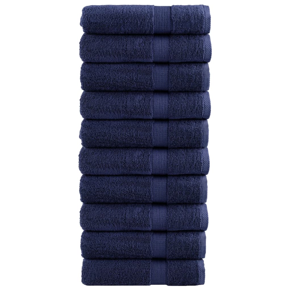 Badhanddoeken 10 st 600 g/m² 70x140 cm 100% katoen marineblauw