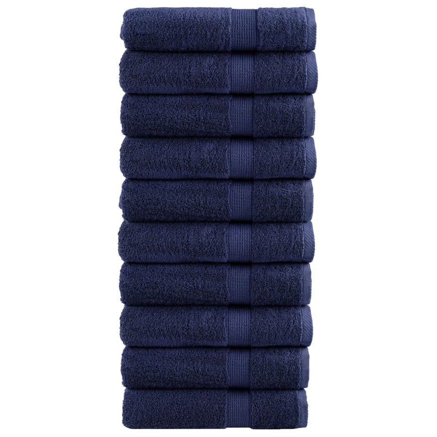 Badhanddoeken 10 st 600 g/m² 70x140 cm 100% katoen marineblauw