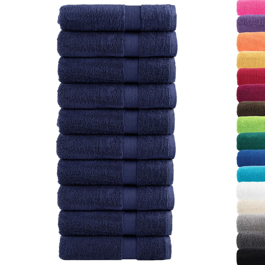 Badhanddoeken 10 st 600 g/m² 70x140 cm 100% katoen marineblauw