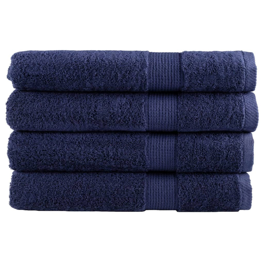Saunadoeken 4 st 600 g/m² 80x200 cm 100% katoen marineblauw