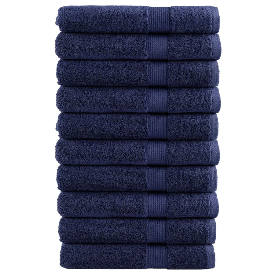 Saunadoeken 10 st 600 g/m² 80x200 cm 100% katoen marineblauw