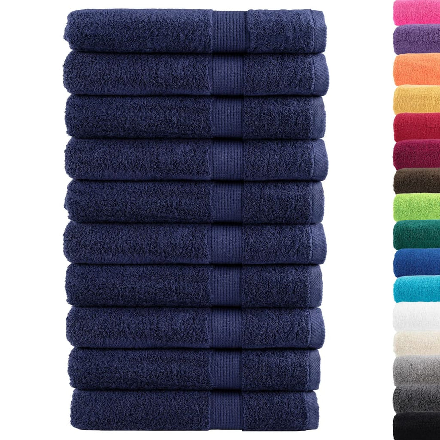 Saunadoeken 10 st 600 g/m² 80x200 cm 100% katoen marineblauw