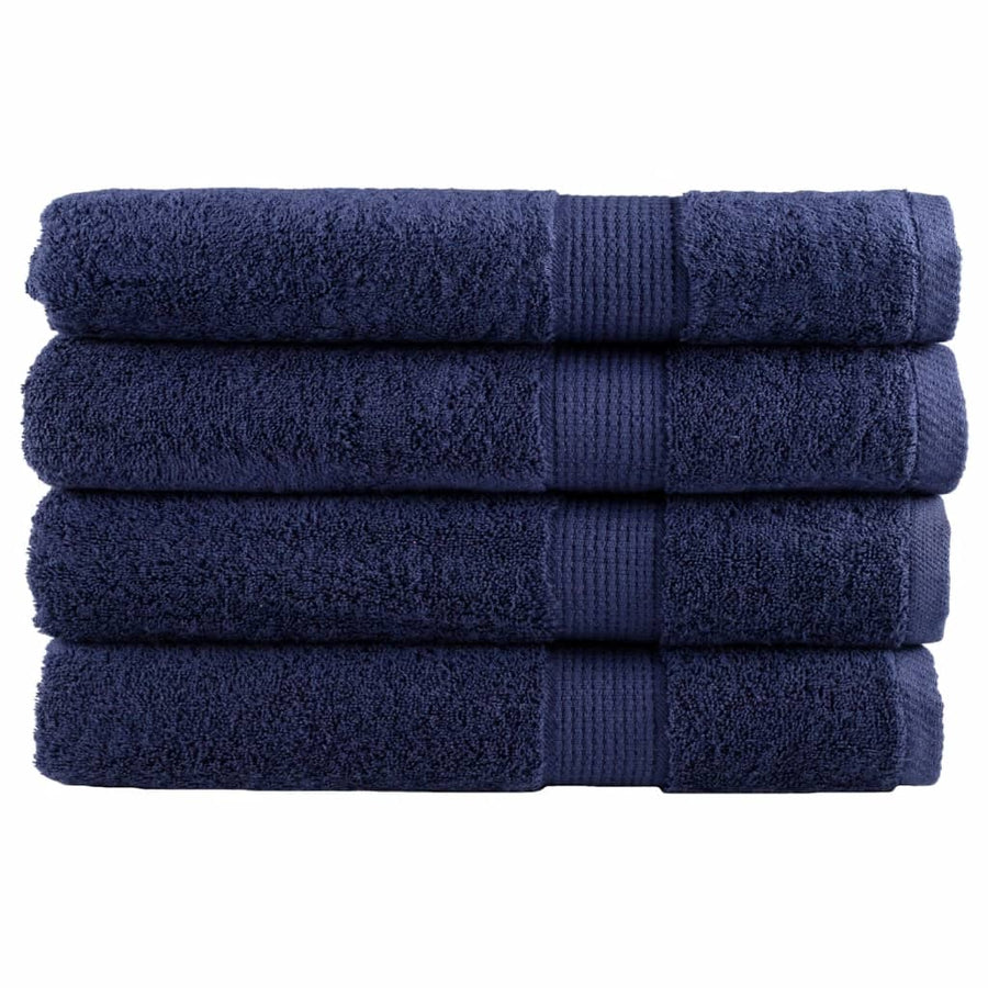 Handdoeken 4 st 600 g/m² 100x200 cm 100% katoen marineblauw