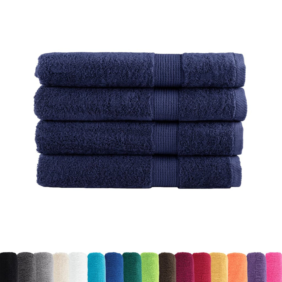 Handdoeken 4 st 600 g/m² 100x200 cm 100% katoen marineblauw
