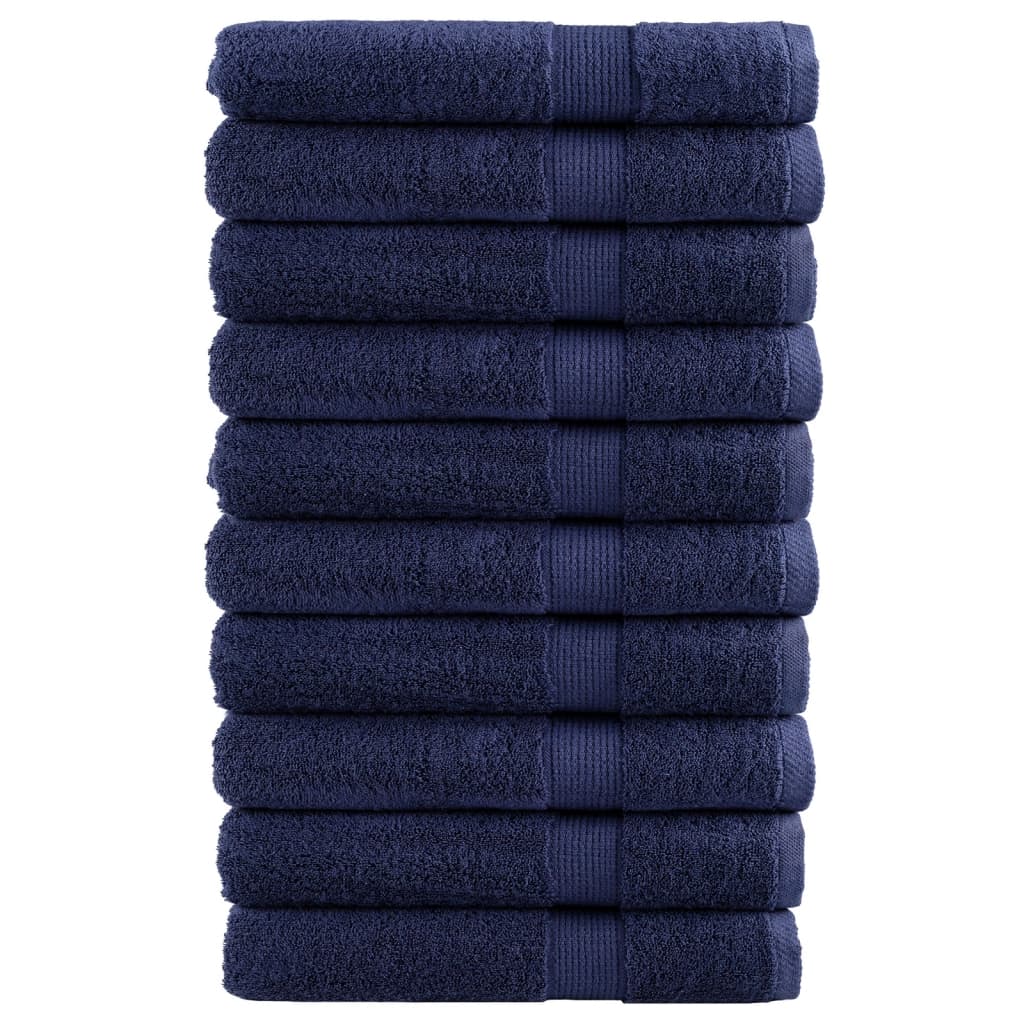 Handdoeken 10 st 600 g/m² 100x200 cm 100% katoen marineblauw