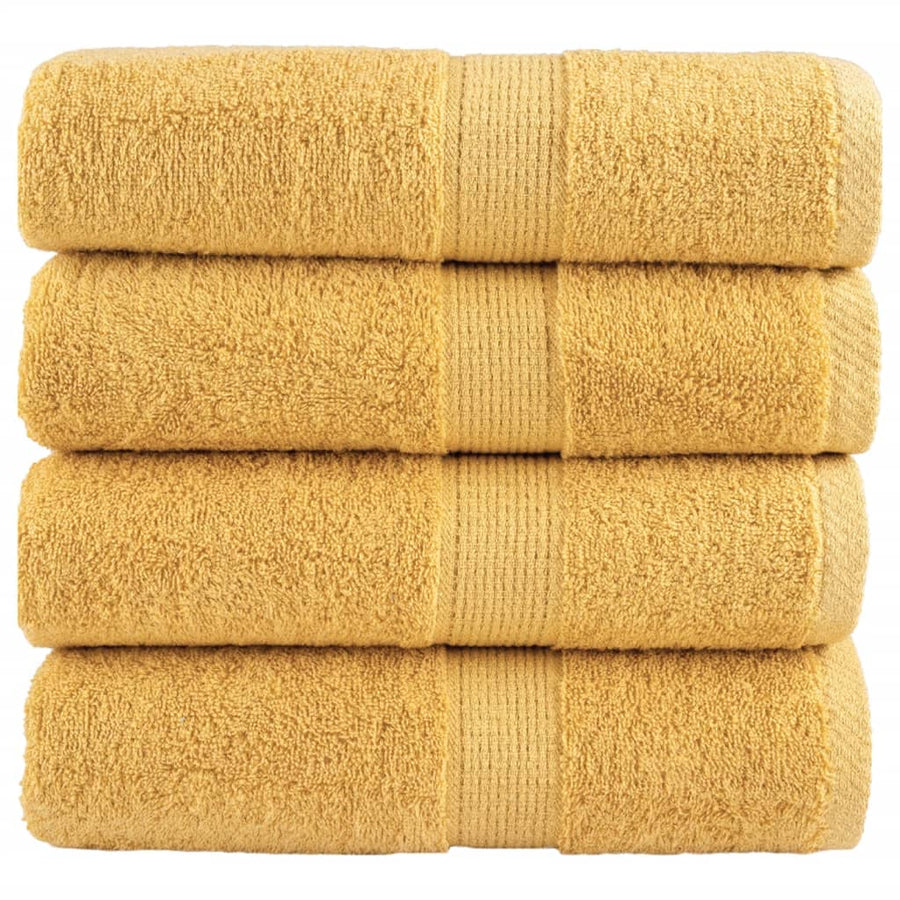Washandjes 4 st 600 g/m² 30x30 cm 100% katoen goudkleurig
