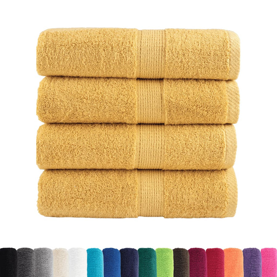 Washandjes 4 st 600 g/m² 30x30 cm 100% katoen goudkleurig