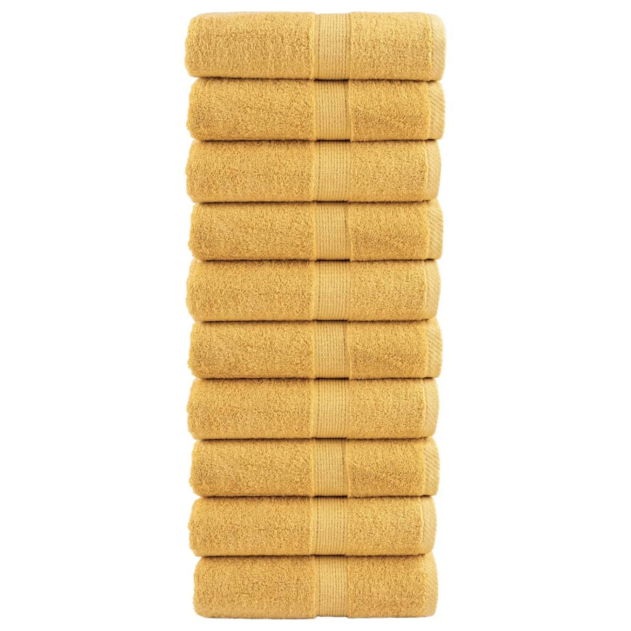 Premium washandjes SOLUND 10 stuks goud 30x30cm 600 g/m²