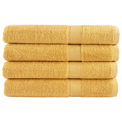 Saunadoeken 4 st 600 g/m² 80x200 cm 100% katoen goudkleurg