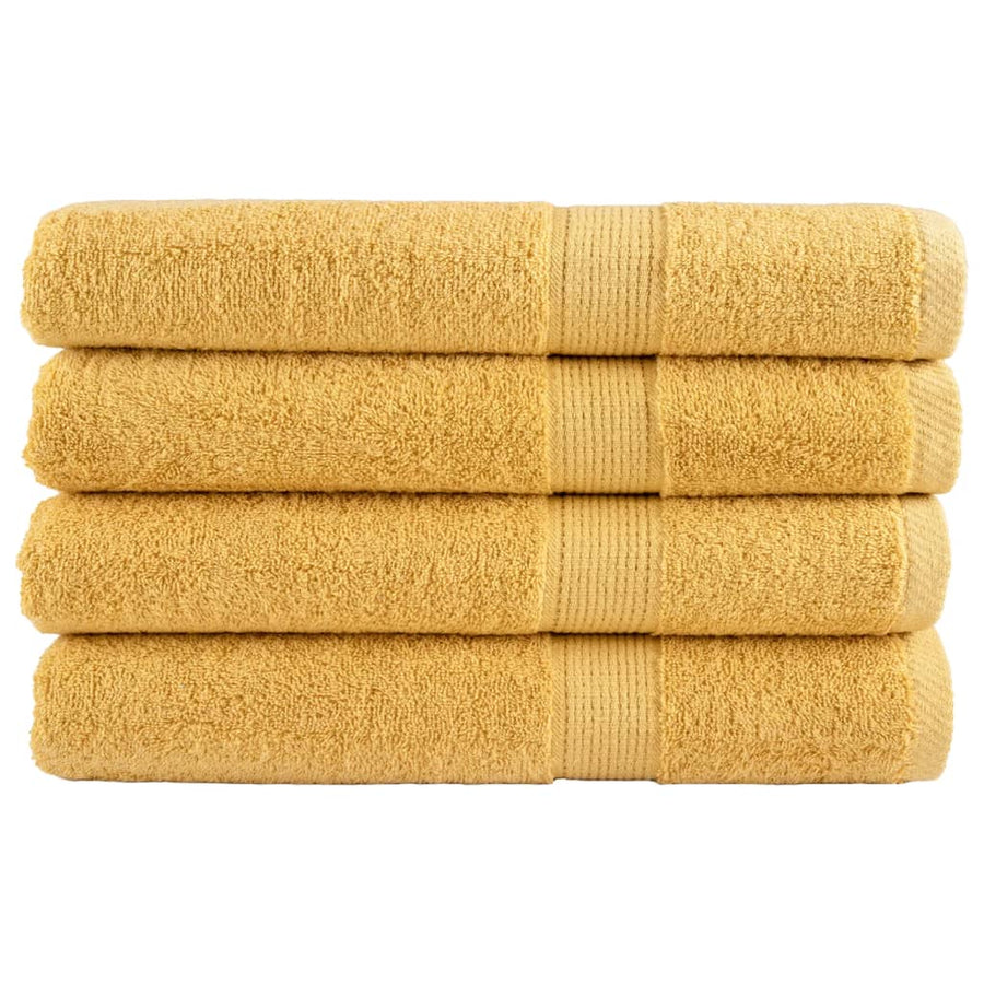 Saunadoeken 4 st 600 g/m² 80x200 cm 100% katoen goudkleurg