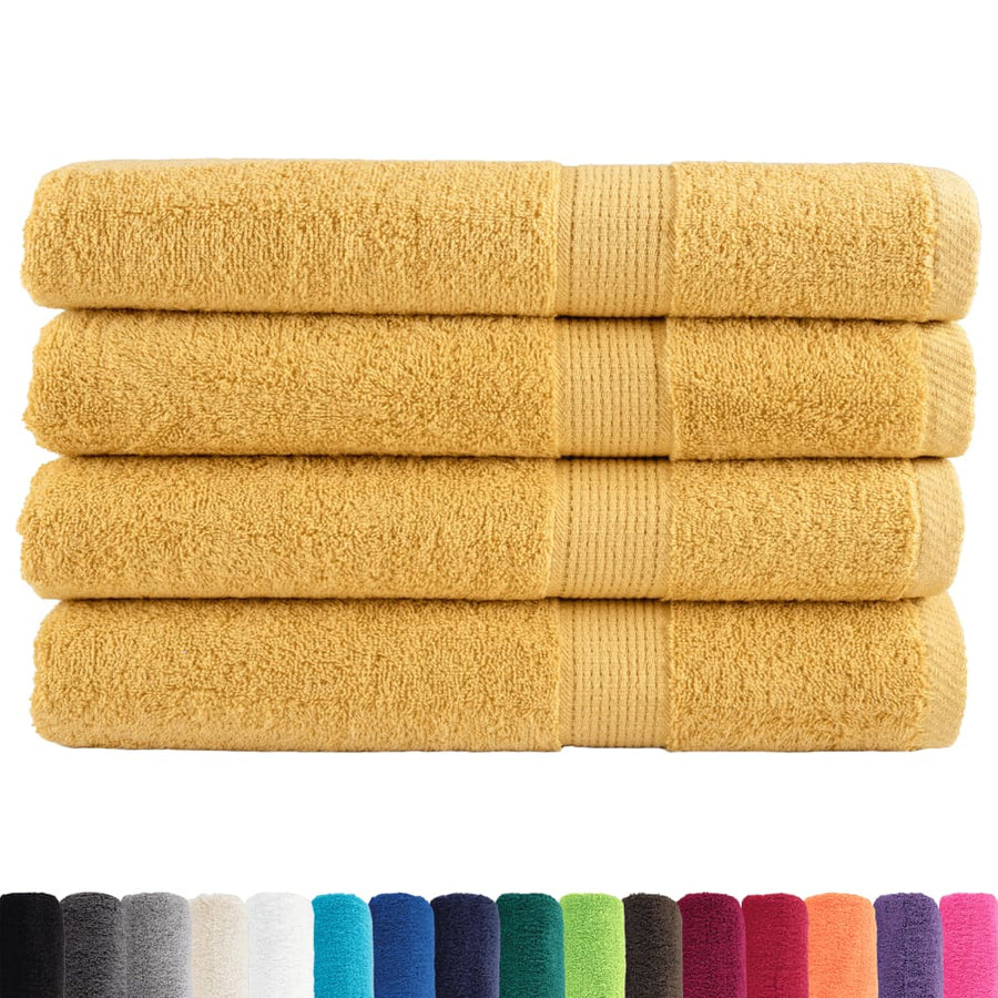Saunadoeken 4 st 600 g/m² 80x200 cm 100% katoen goudkleurg
