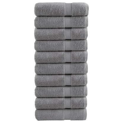 Handdoeken 10 st 600 g/m² 50x100 cm 100% katoen grijs