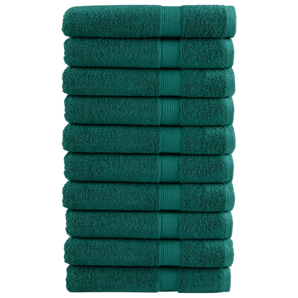 Saunadoeken 10 st 600 g/m² 80x200 cm 100% katoen groen