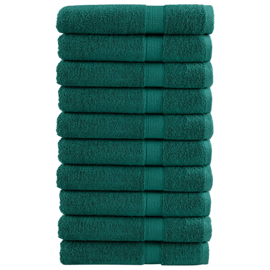 Saunadoeken 10 st 600 g/m² 80x200 cm 100% katoen groen