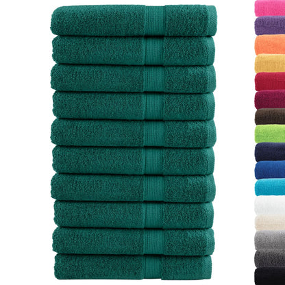 Saunadoeken 10 st 600 g/m² 80x200 cm 100% katoen groen