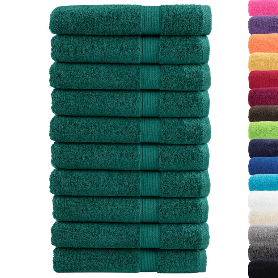 Saunadoeken 10 st 600 g/m² 80x200 cm 100% katoen groen