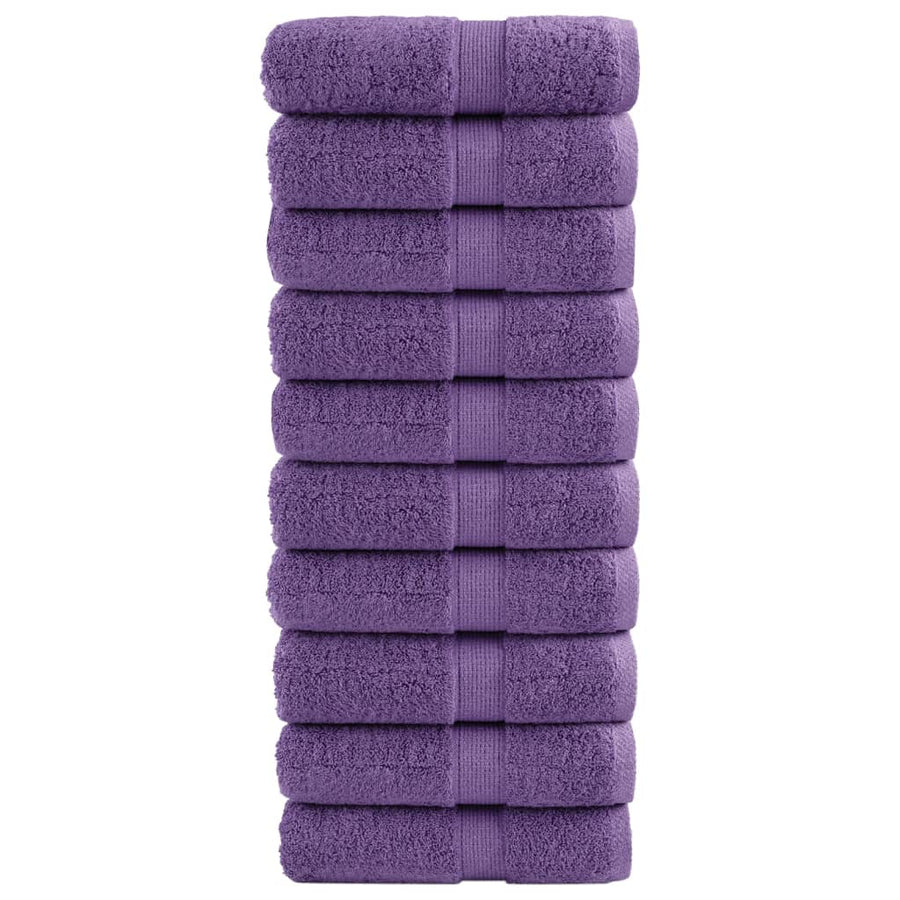Washandjes 10 st 600 g/m² 30x30 cm 100% katoen paars