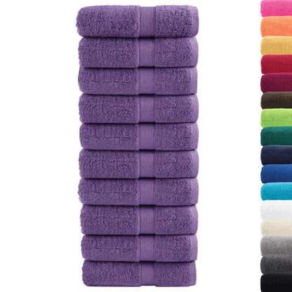 Washandjes 10 st 600 g/m² 30x30 cm 100% katoen paars