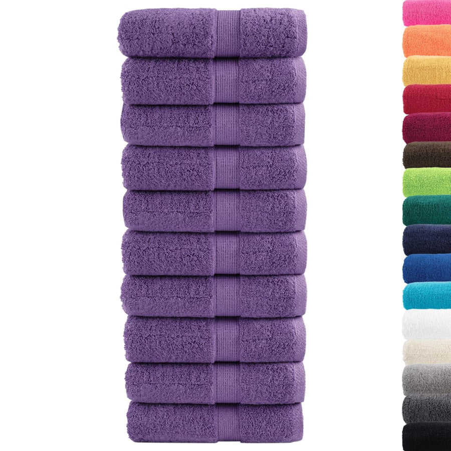 Washandjes 10 st 600 g/m² 30x30 cm 100% katoen paars