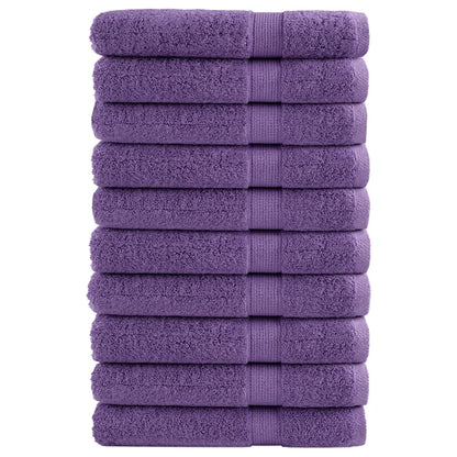 Handdoeken 10 st 600 g/m² 100x200 cm 100% katoen paars