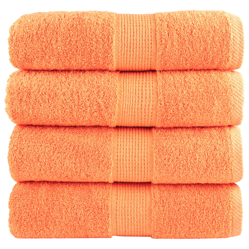 Washandjes 4 st 600 g/m² 30x30 cm 100% katoen oranje