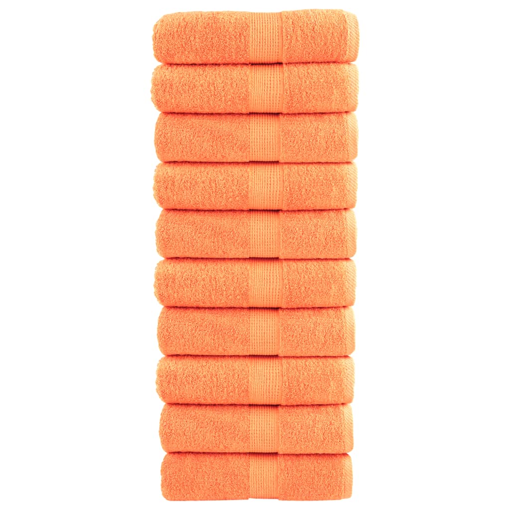 Washandjes 10 st 600 g/m² 30x30 cm 100% katoen oranje