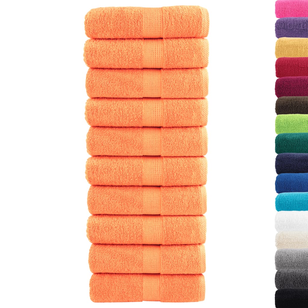 Washandjes 10 st 600 g/m² 30x30 cm 100% katoen oranje