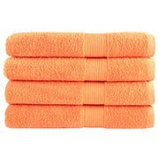 Saunadoeken 4 st 80x200 cm oranje katoen