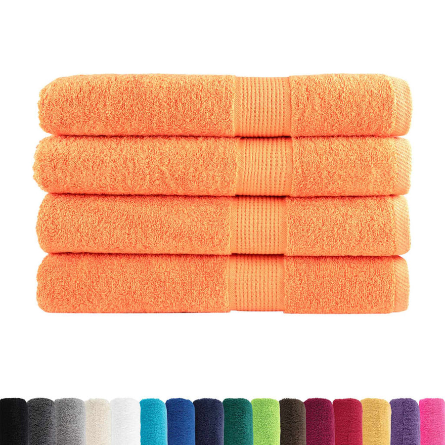 Saunadoeken 4 st 600 g/m² 80x200 cm 100% katoen oranje