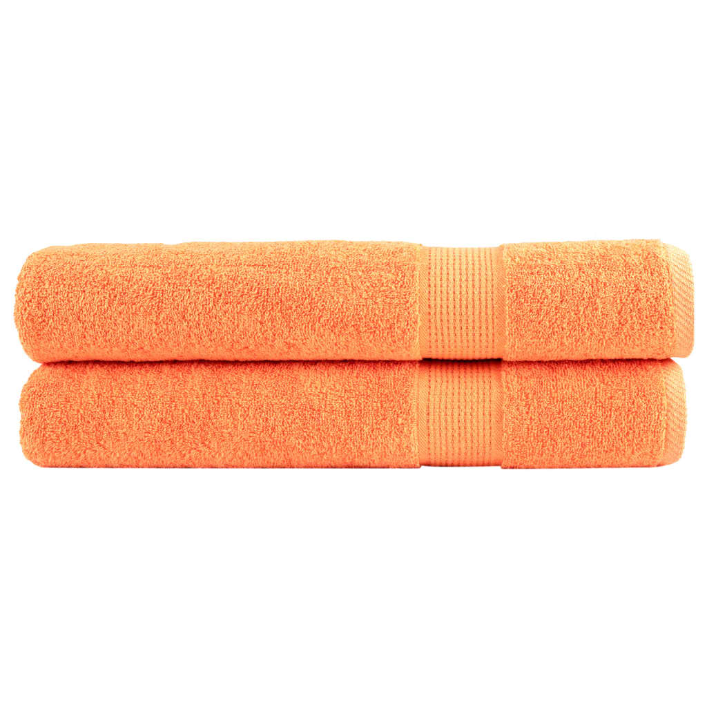 Handdoeken 2 st 600 g/m² 100x200 cm 100% katoen oranje