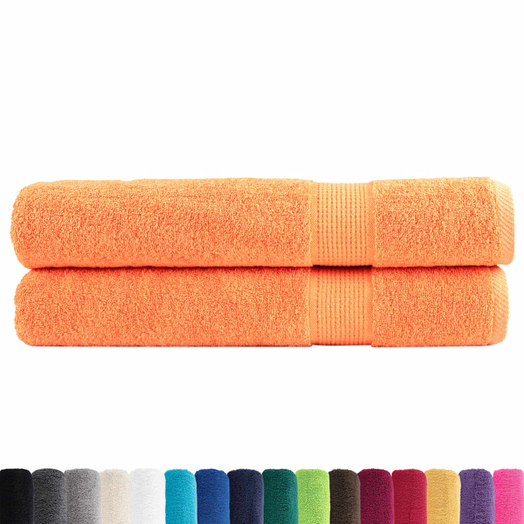 Handdoeken 2 st 600 g/m² 100x200 cm 100% katoen oranje