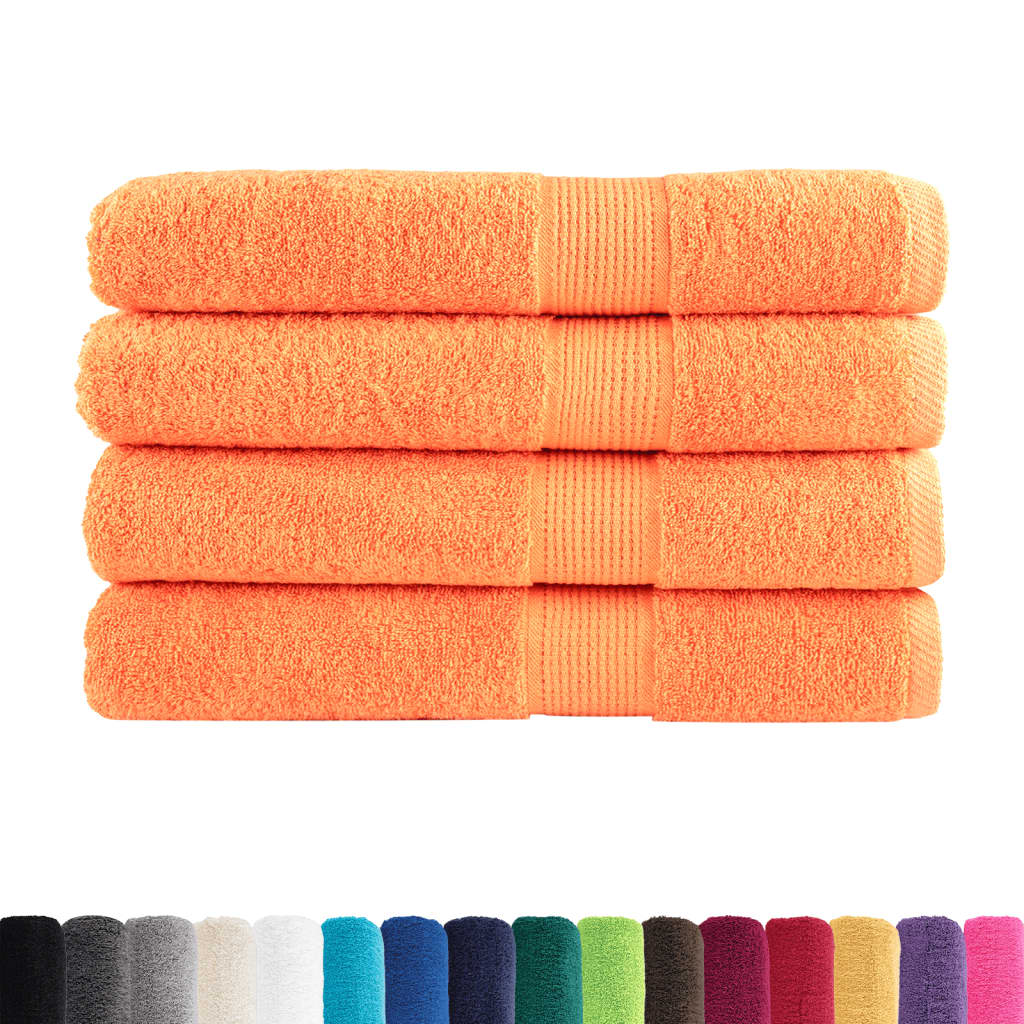 Handdoeken 4 st 600 g/m² 100x200 cm 100% katoen oranje